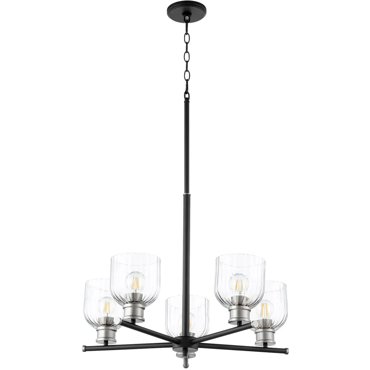 Quorum Monarch 5-Light Chandelier - Noir and Satin Nickel product