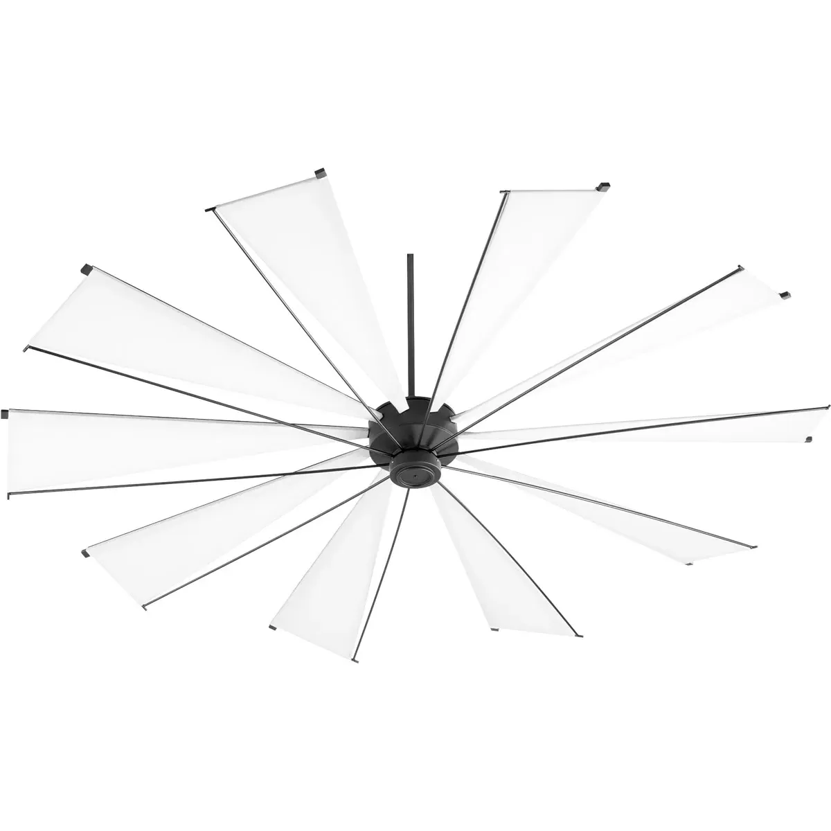 Quorum Mykonos 92-Inch Ceiling Fan - Noir, White Blades product