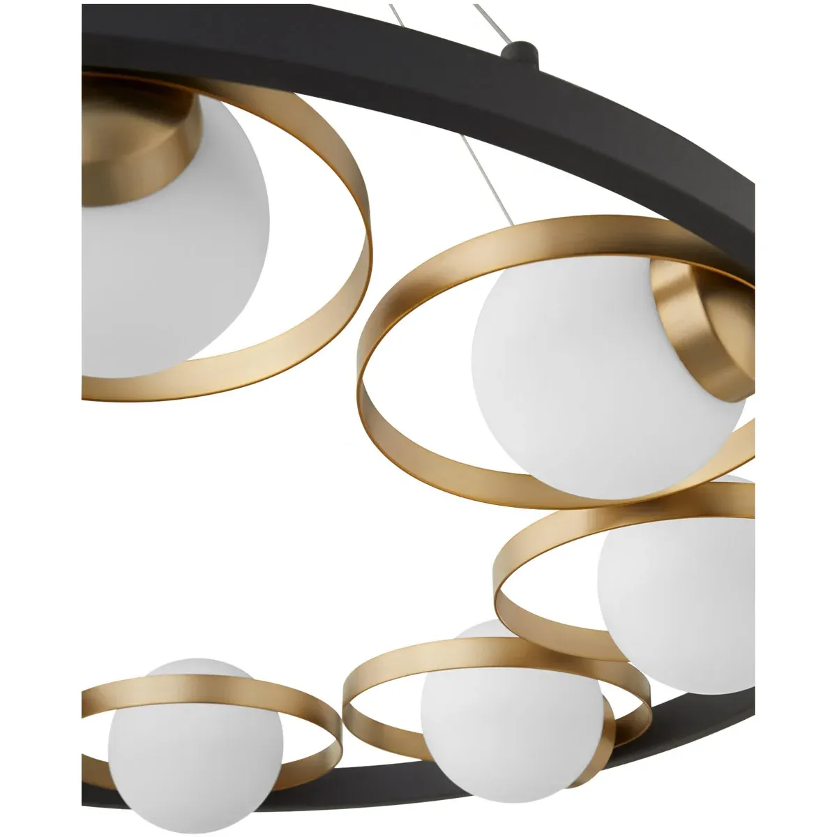 Quorum Nimbus 8-Light 32" Chandelier - Noir, Aged Brass alternate view