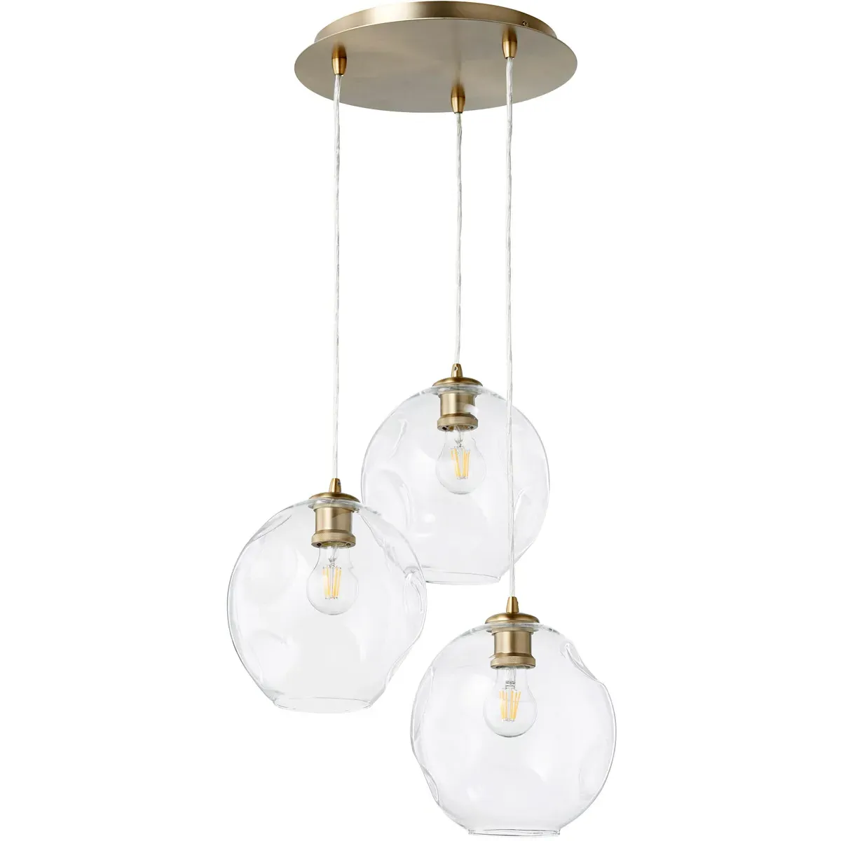 Quorum Numen 3-Light Pendant Ceiling Light - Aged Brass product