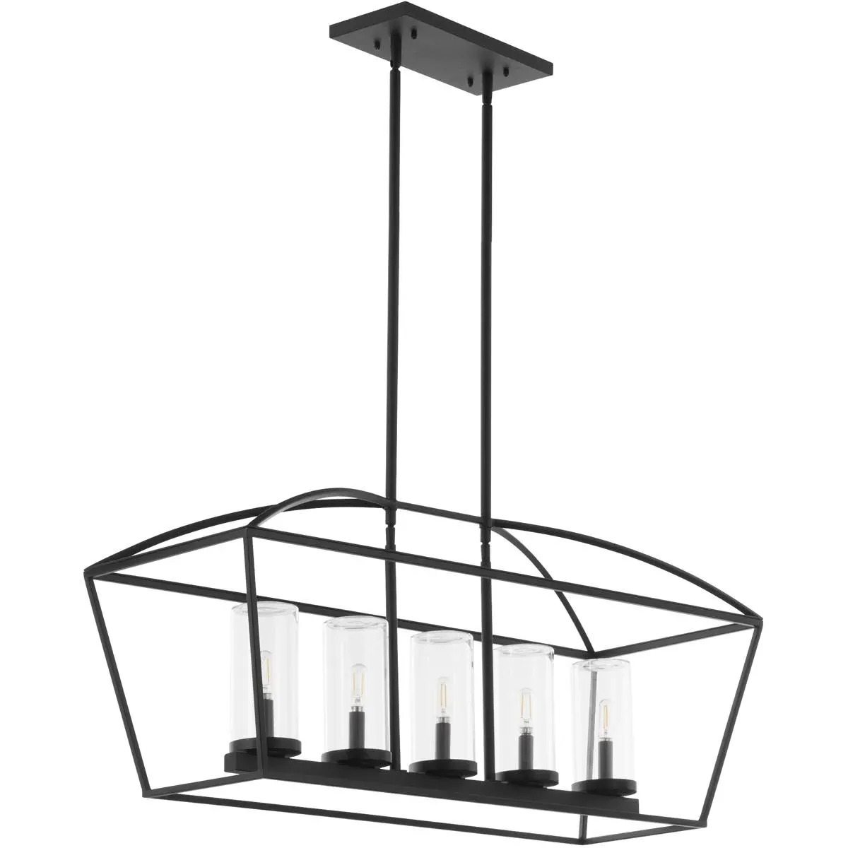 Quorum Odeon 5-Light Chandelier - Matte Black, Aluminum/Iron/Glass product