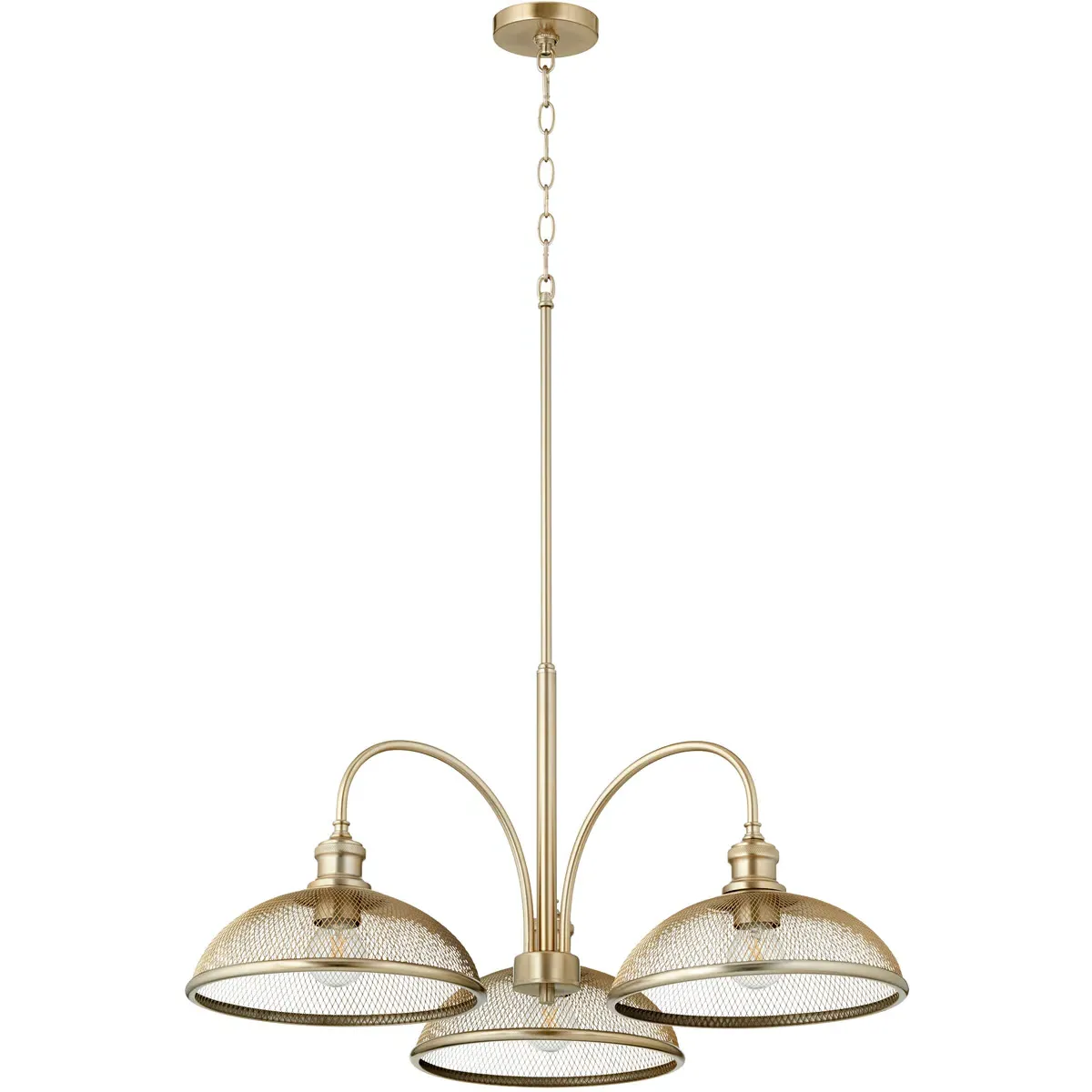 Quorum Omni 3-Light Mini Chandelier - Aged Brass product