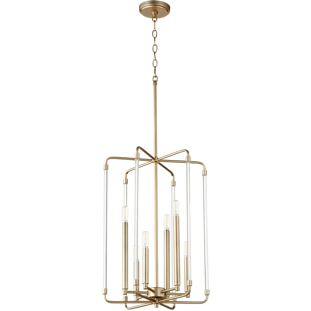 Quorum Optic 6-Light Entry Pendant - Aged Brass product