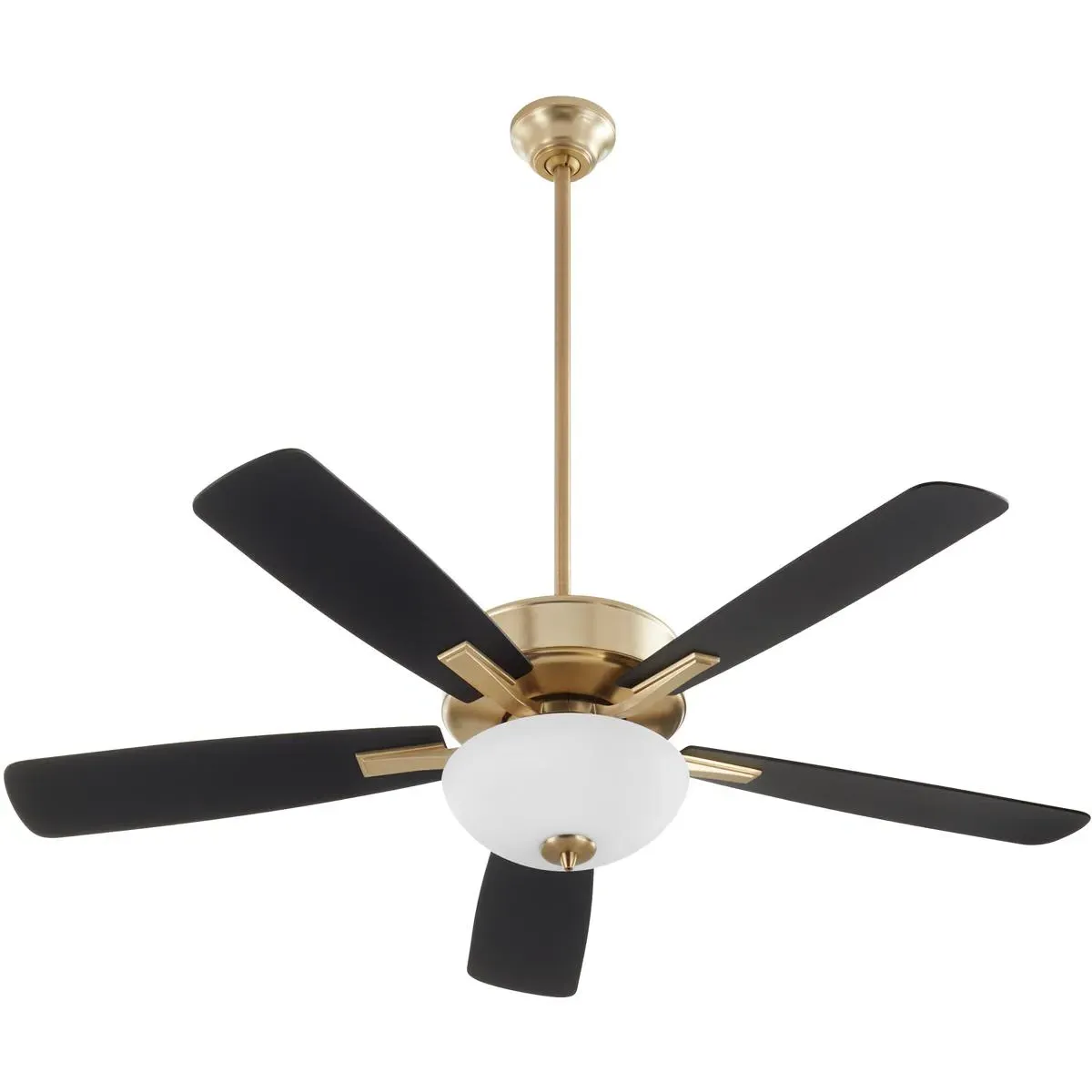 Quorum Ovation 52-Inch Ceiling Fan - Aged Brass, Matte Black/Walnut product