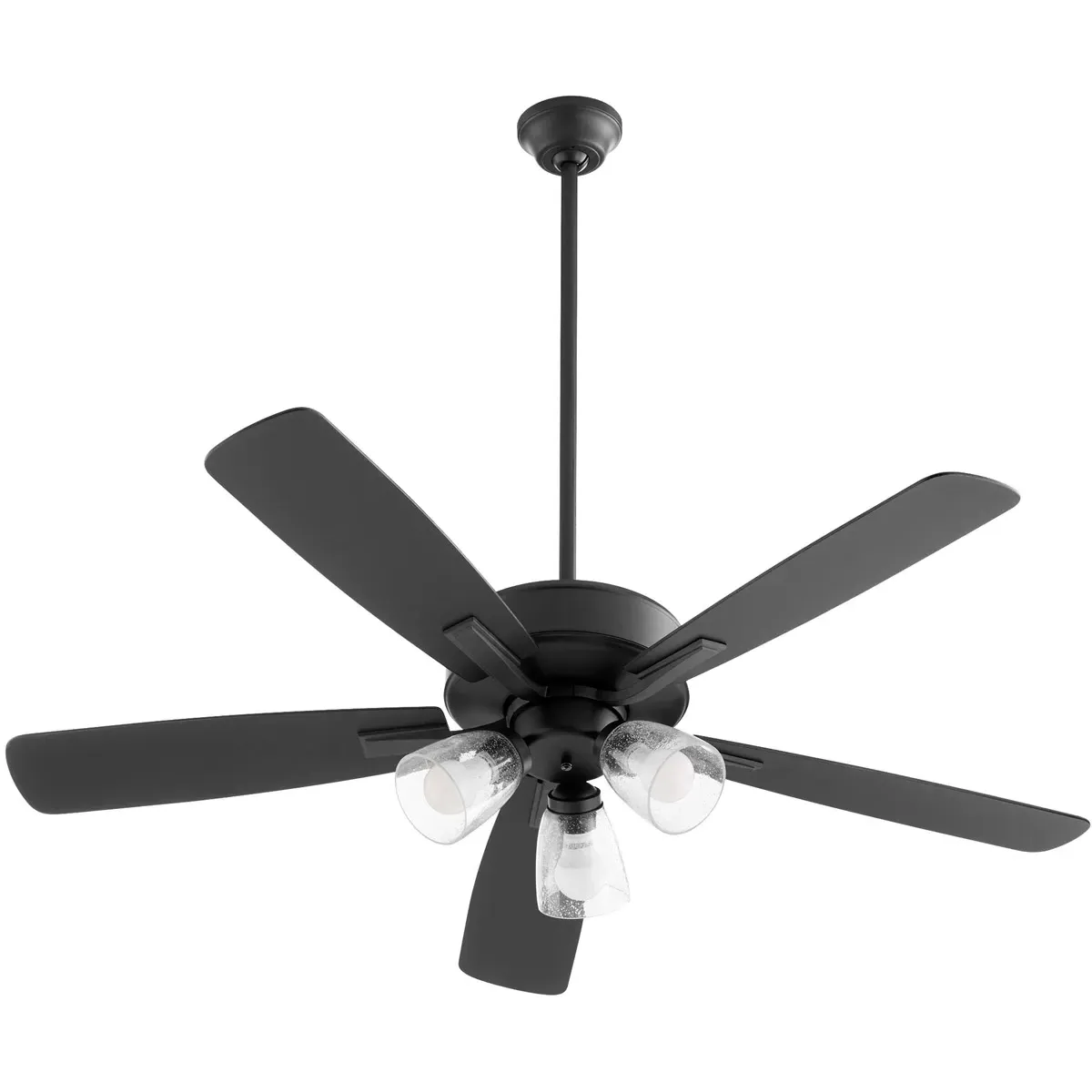 Quorum Ovation 52-Inch Ceiling Fan - Matte Black, Weathered Gray product
