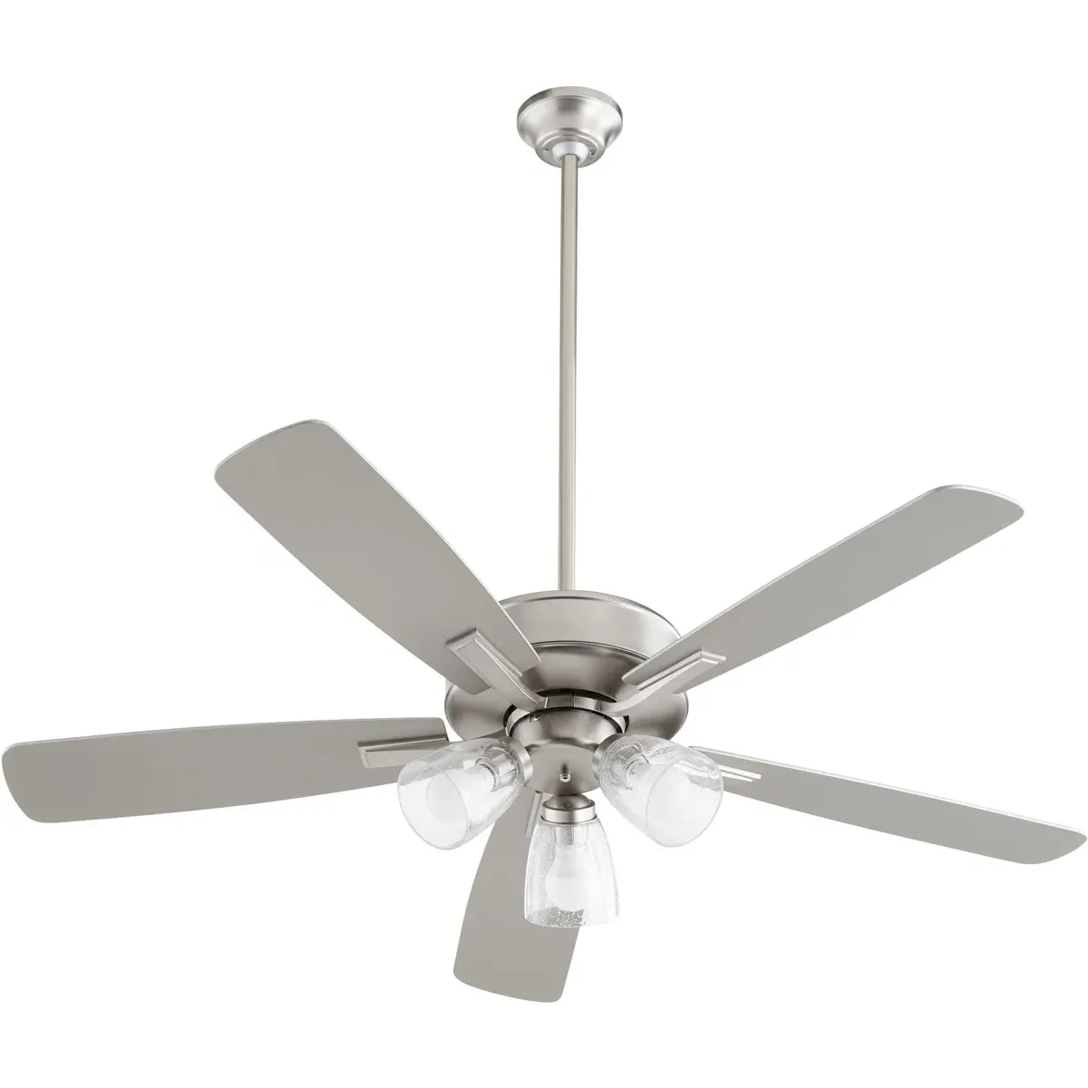 Quorum Ovation 52 Inch Ceiling Fan - Satin Nickel, Silver/Weathered Gray product