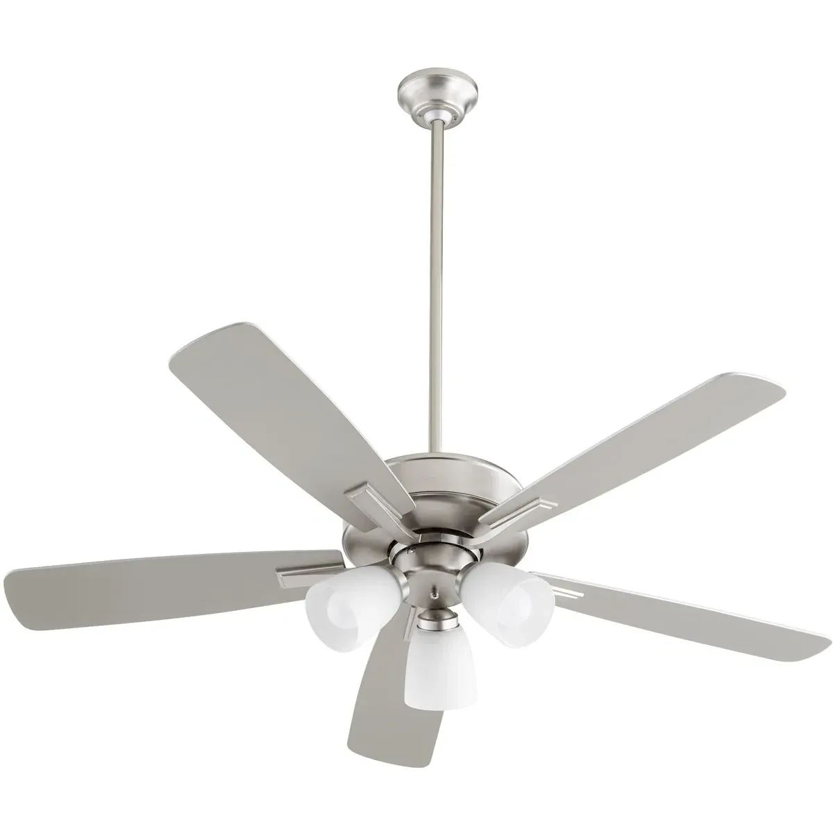 Quorum Ovation 52-Inch Ceiling Fan - Satin Nickel, Silver/Weathered Gray product