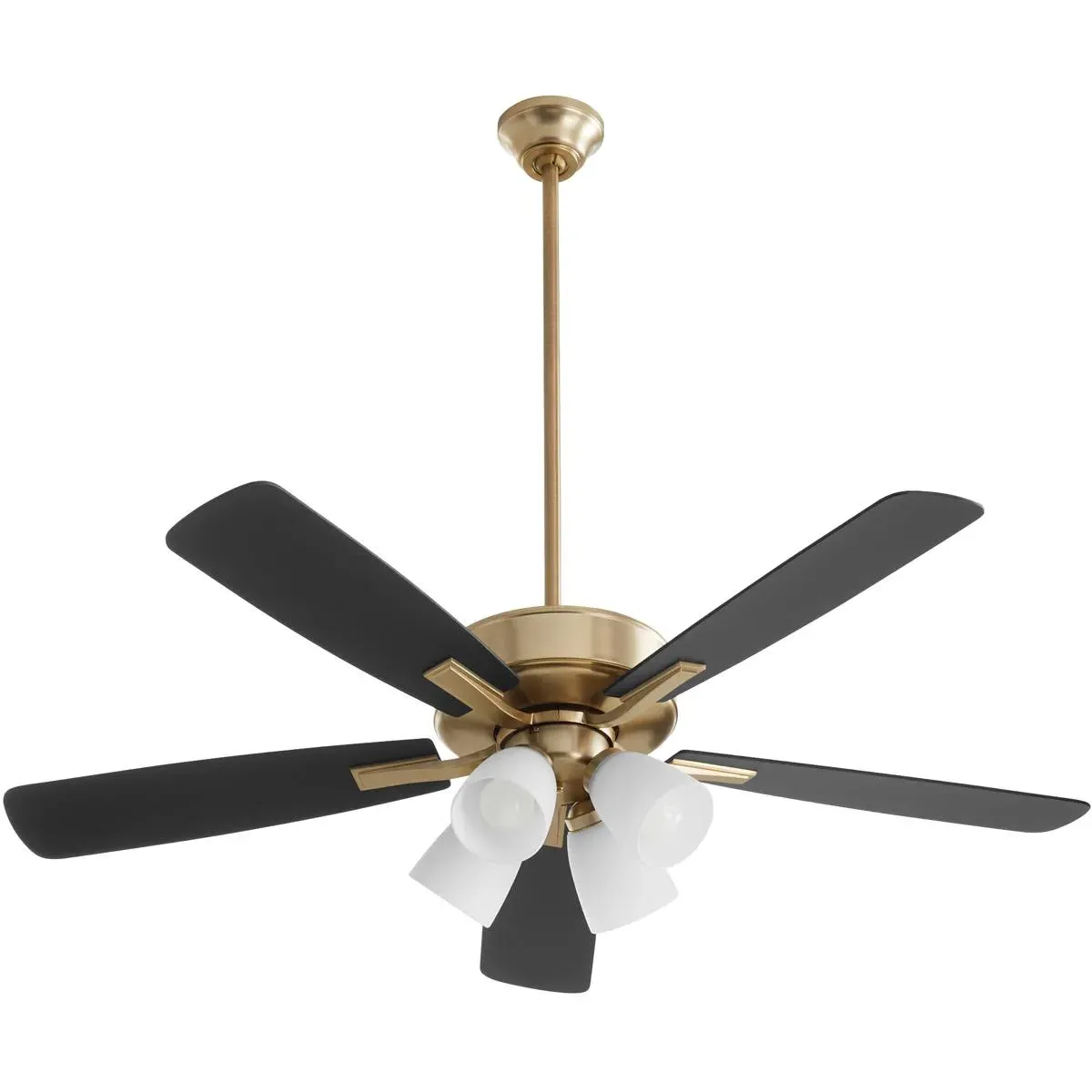 Quorum Ovation 52-Inch Ceiling Fan with Light Kit - Aged Brass, Walnut product