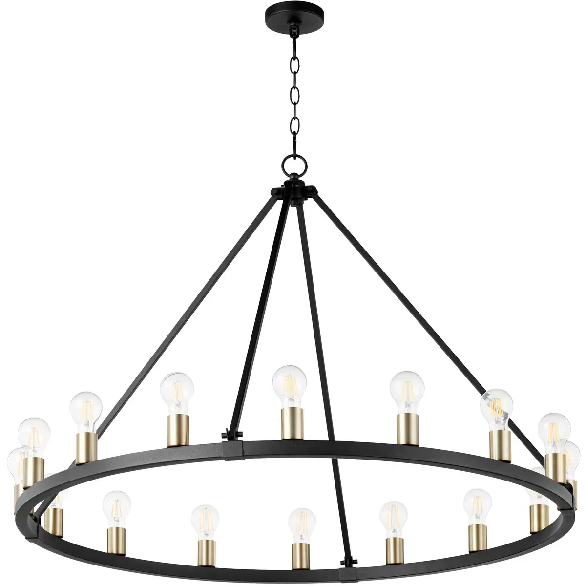 Quorum Paxton 16-Light Chandelier - Noir, Aged Brass product