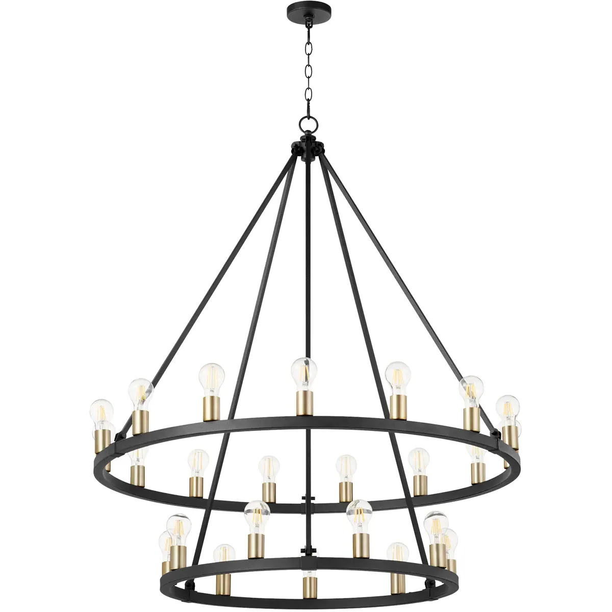 Quorum Paxton 24-Light Chandelier - Noir and Aged Brass product