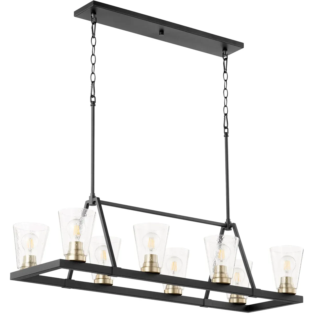 Quorum Paxton 8-Light Chandelier - Noir, Aged Brass product