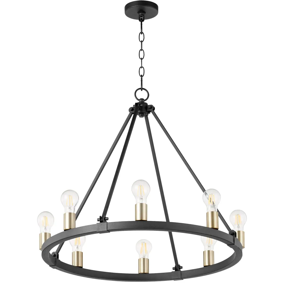 Quorum Paxton 8-Light Chandelier - Noir and Aged Brass product