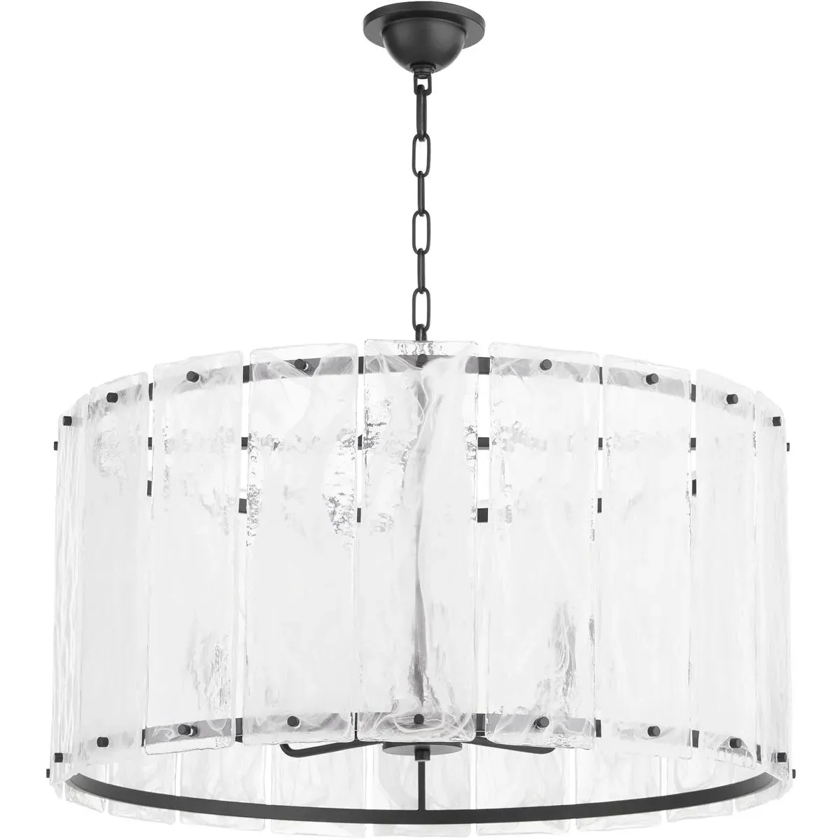 Quorum Prestige 8-Light Pendant Ceiling Light - Matte Black, Steel/Glass product