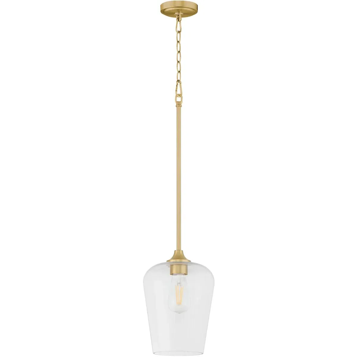 Quorum Raymond 1-Light Pendant - Aged Brass, Clear Glass product