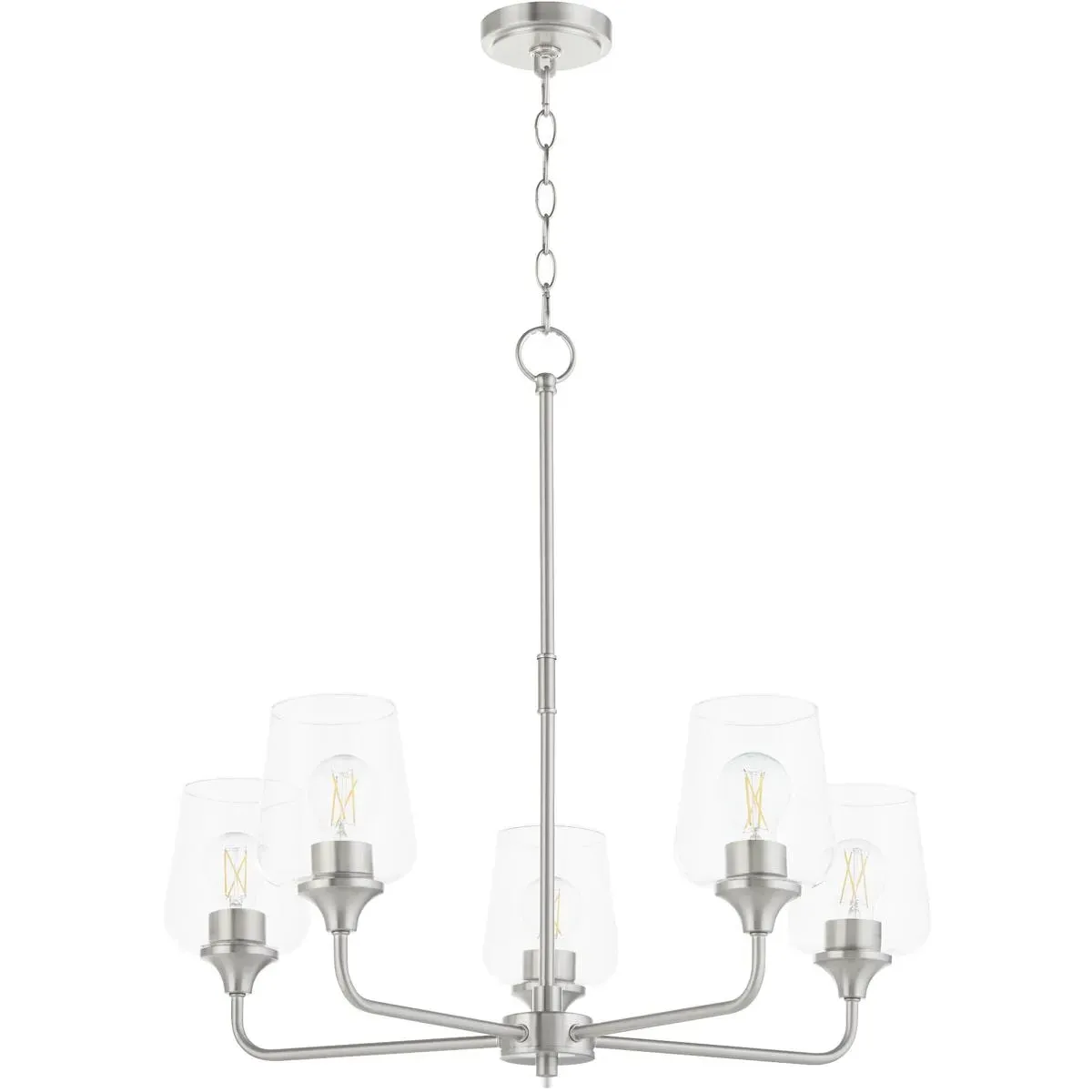 Quorum Raymond 5-Light Chandelier - Satin Nickel, Clear Glass product
