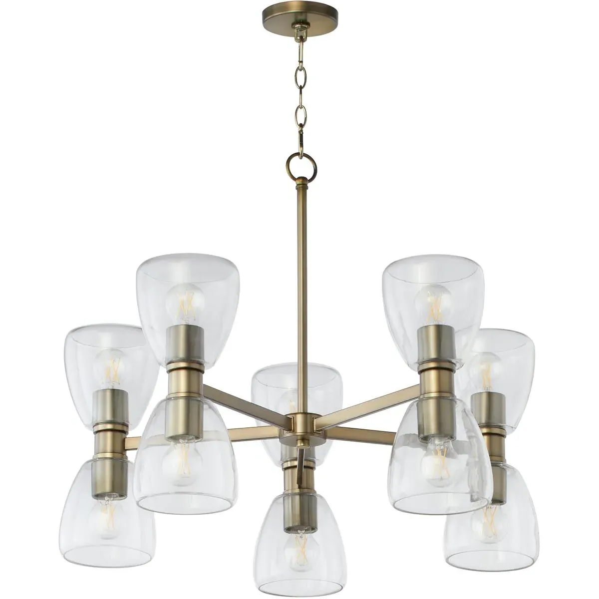 Quorum Relo 10-Light Chandelier - Dark Brass, Clear Glass product