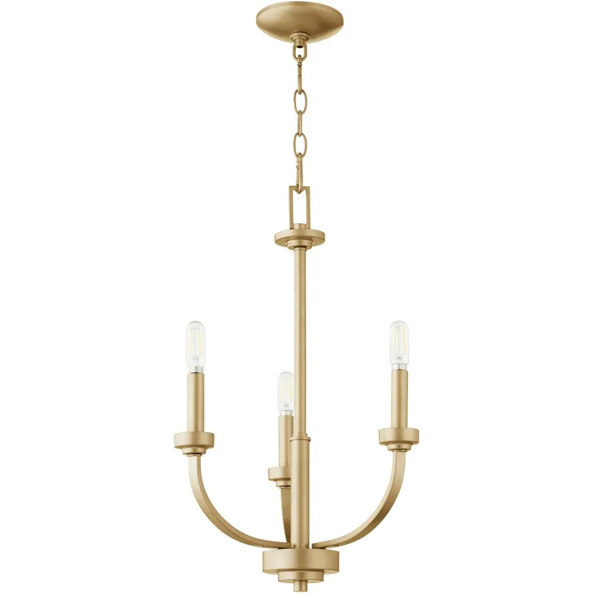 Quorum Reyes 3-Light Chandelier - Aged Brass product