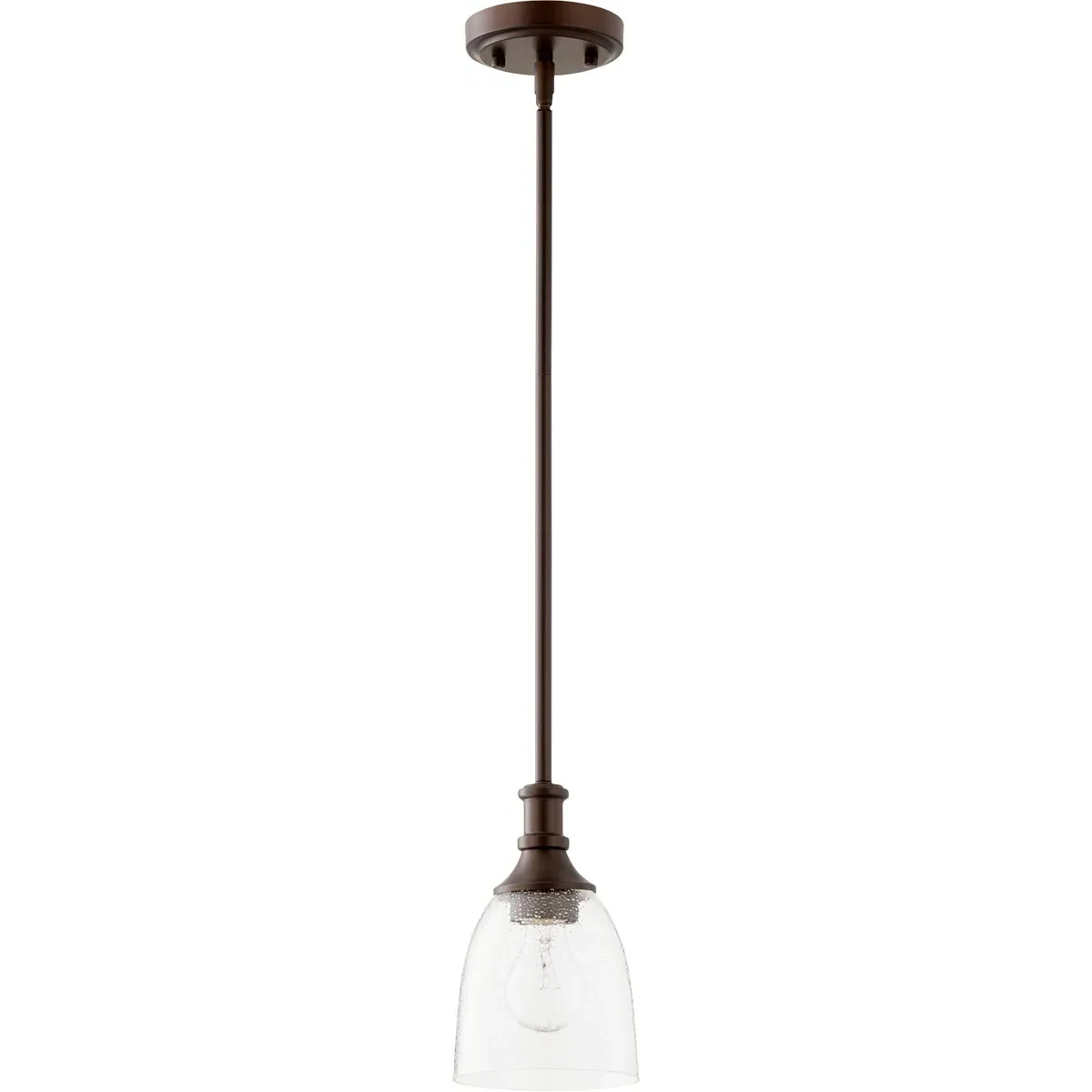 Quorum Richmond 1-Light Mini Pendant - Oiled Bronze, Clear Seeded Glass product