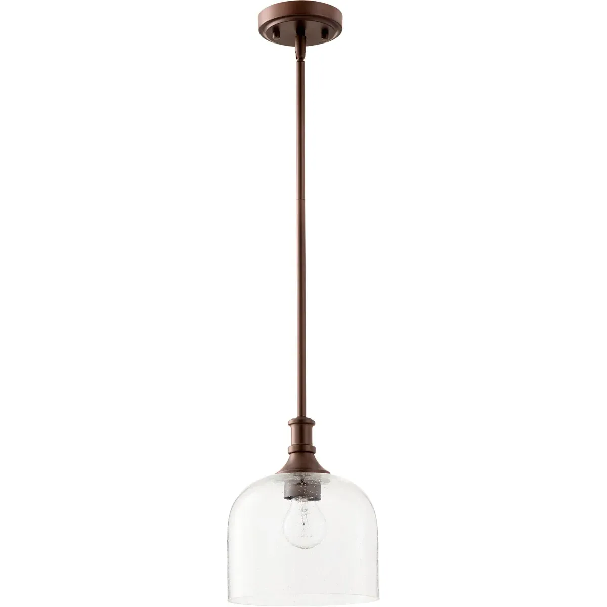 Quorum Richmond 1-Light Mini Pendant - Oiled Bronze, Clear Seeded Glass product