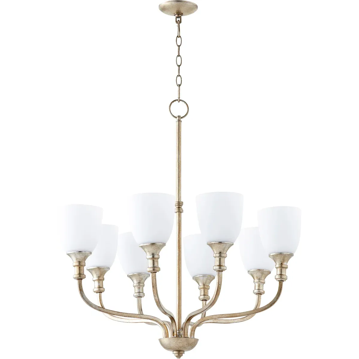 Quorum Richmond 8-Light Chandelier - Aged Silver Leaf product