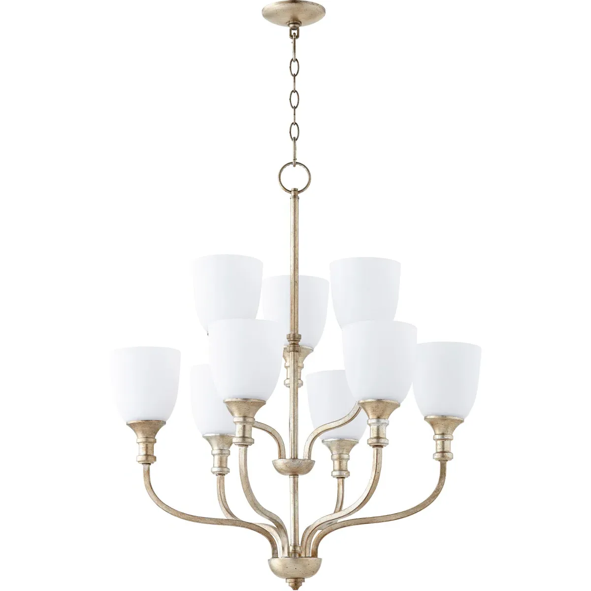 Quorum Richmond 9-Light Chandelier - Aged Silver Leaf product