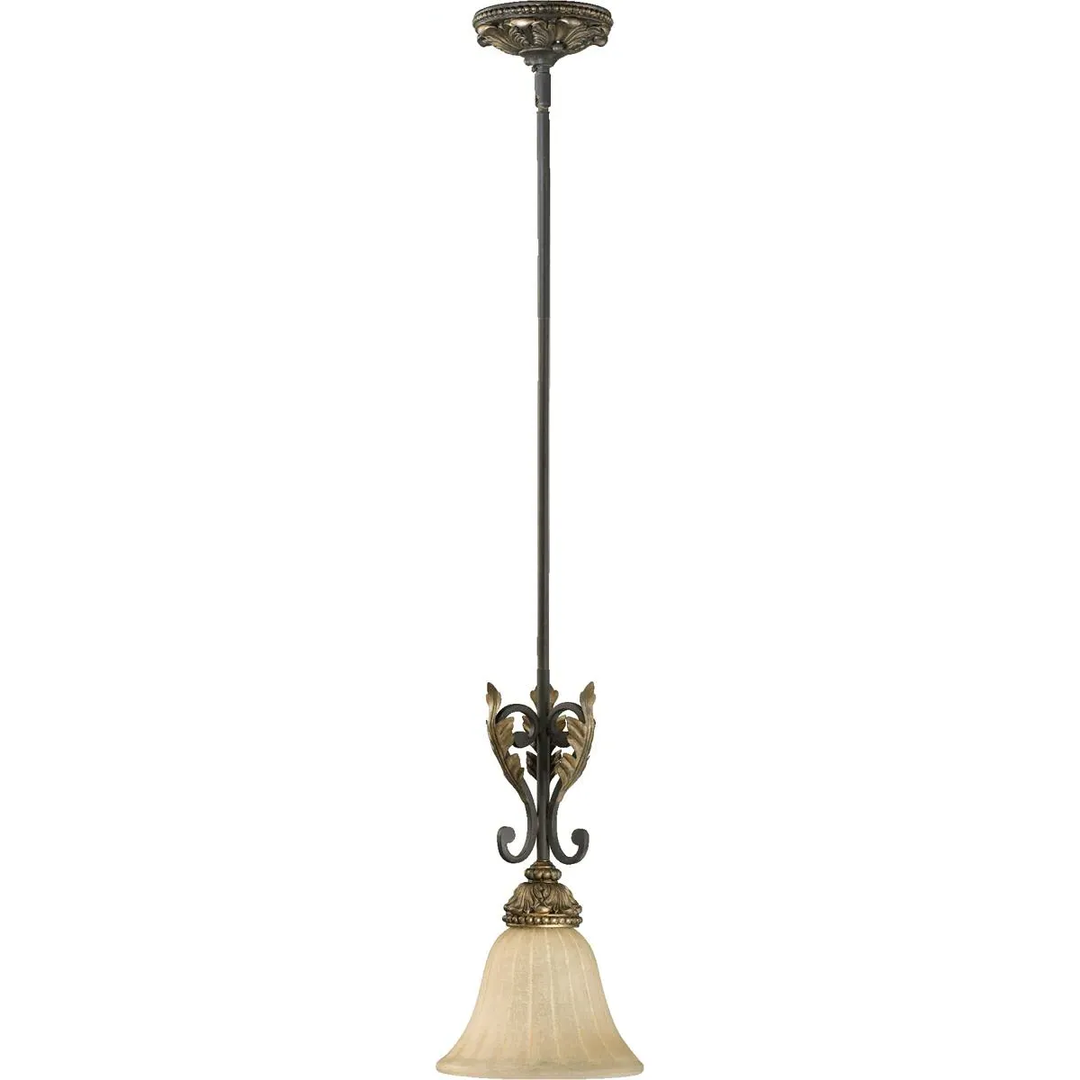 Quorum Rio Salado 1-Light Mini Pendant - Toasted Sienna, Amber Linen product