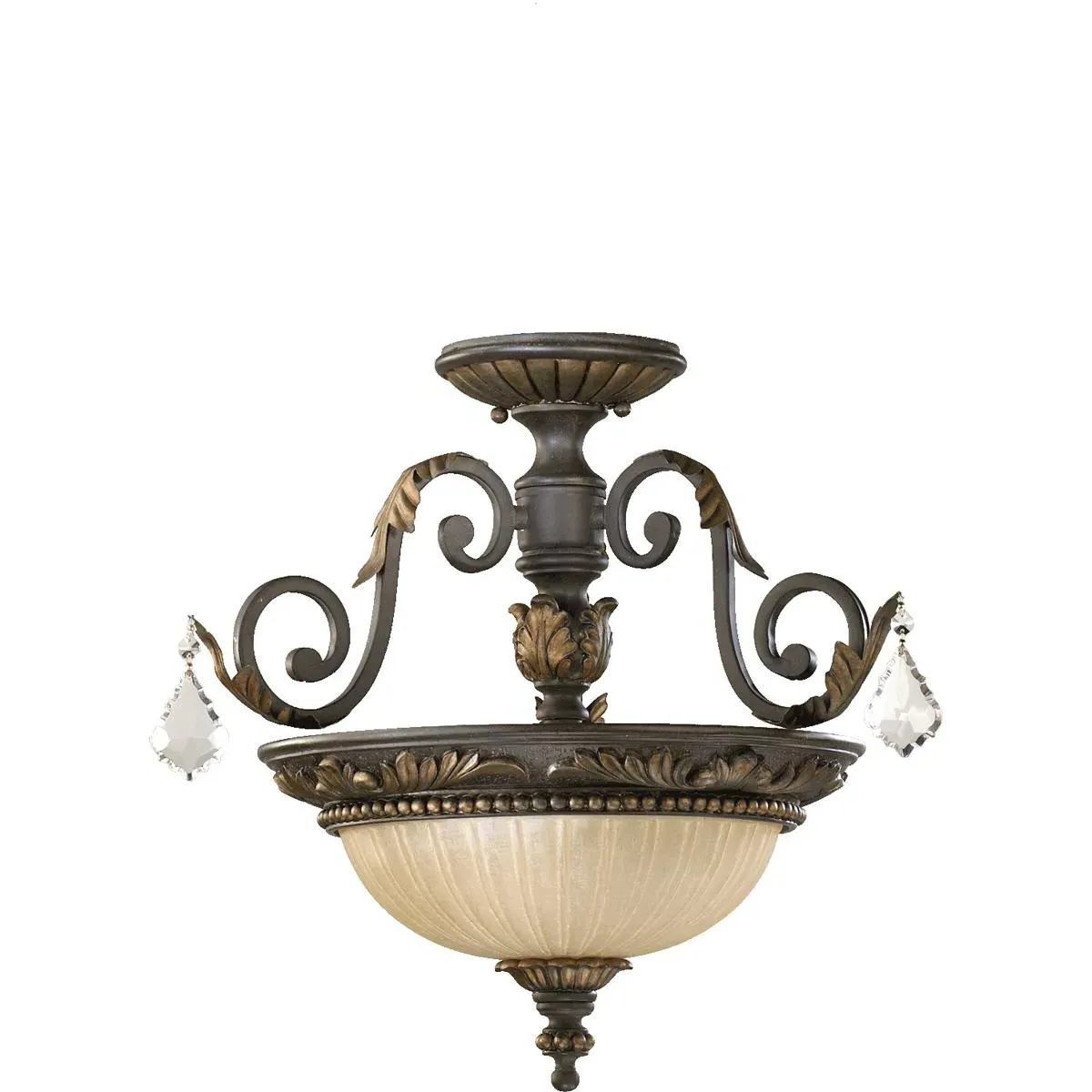 Quorum Rio Salado 2-Light Dual Mount Ceiling Light - Toasted Sienna, Mystic Silver product