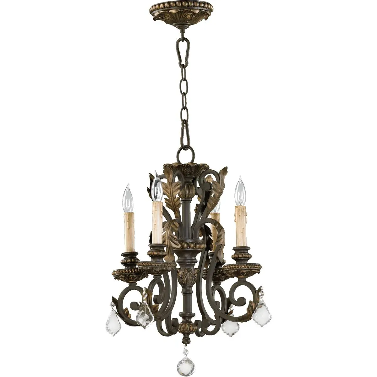 Quorum Rio Salado 4-Light Mini Chandelier - Toasted Sienna, Mystic Silver product