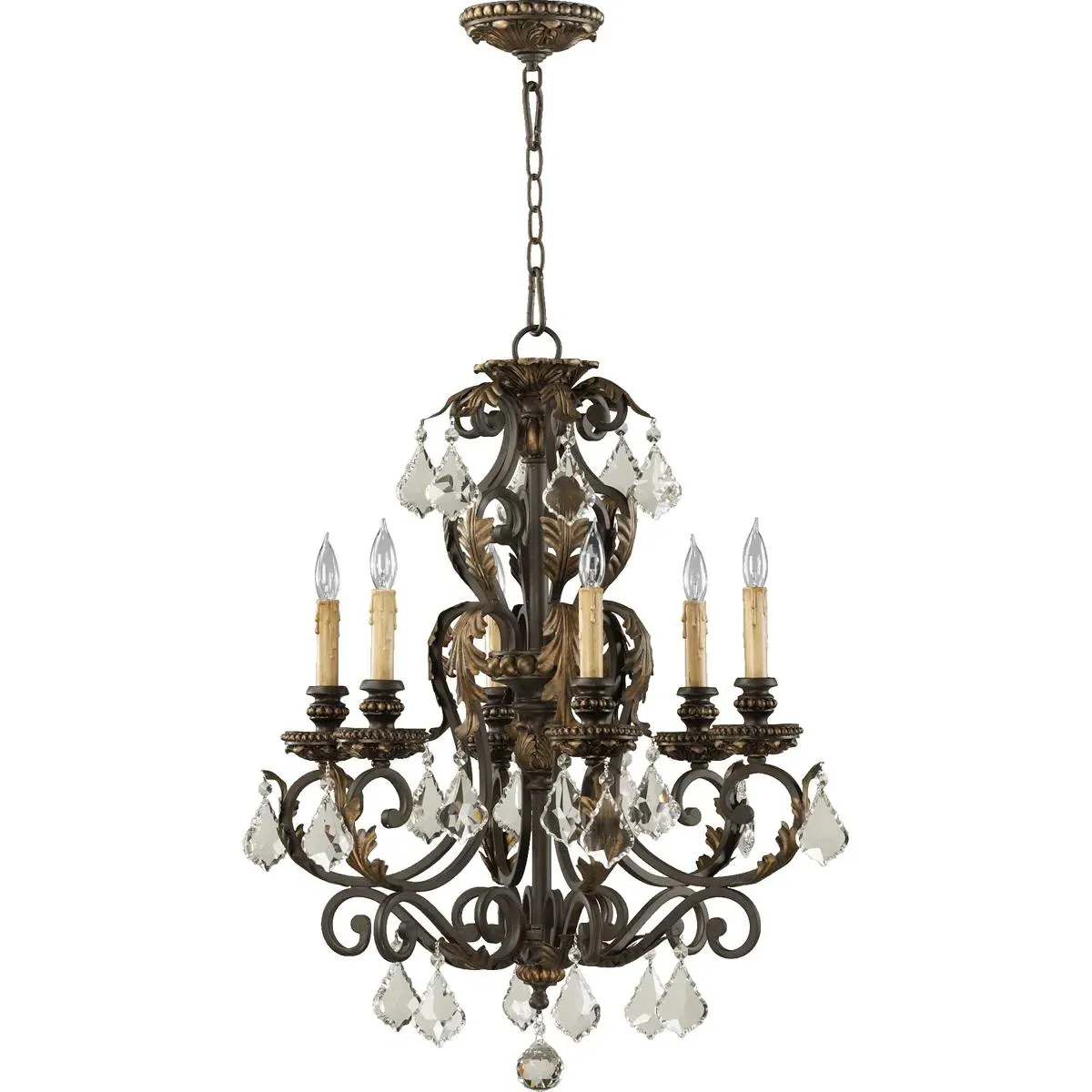 Quorum Rio Salado 6-Light Chandelier - Toasted Sienna, Mystic Silver product