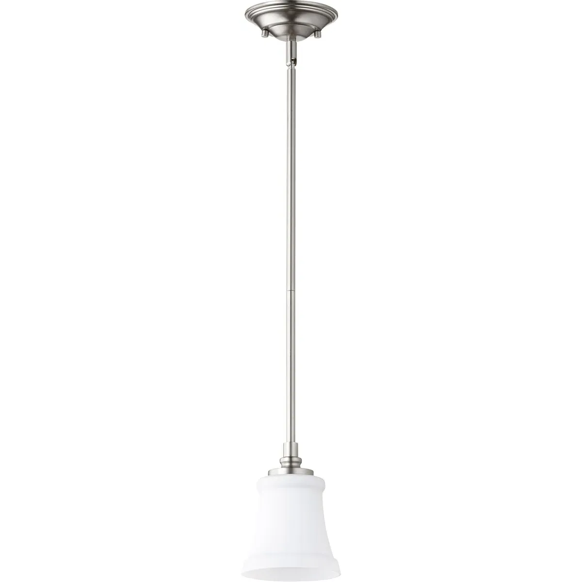 Quorum Rossington 1-Light Mini Pendant - Satin Nickel, Satin Opal product