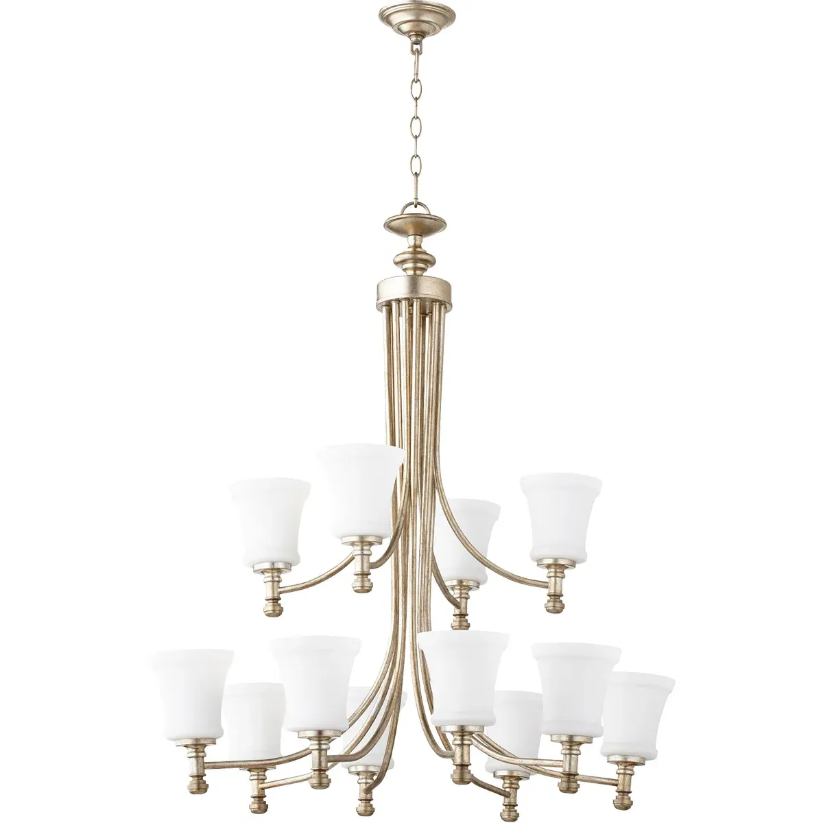 Quorum Rossington 12-Light Chandelier - Aged Silver Leaf product