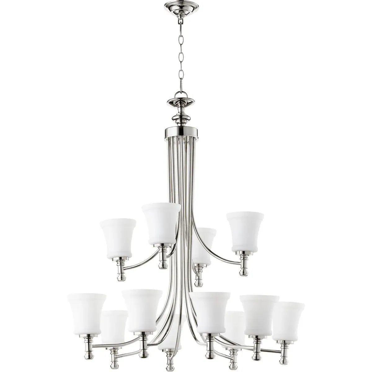 Quorum Rossington 12-Light Chandelier - Polished Nickel product
