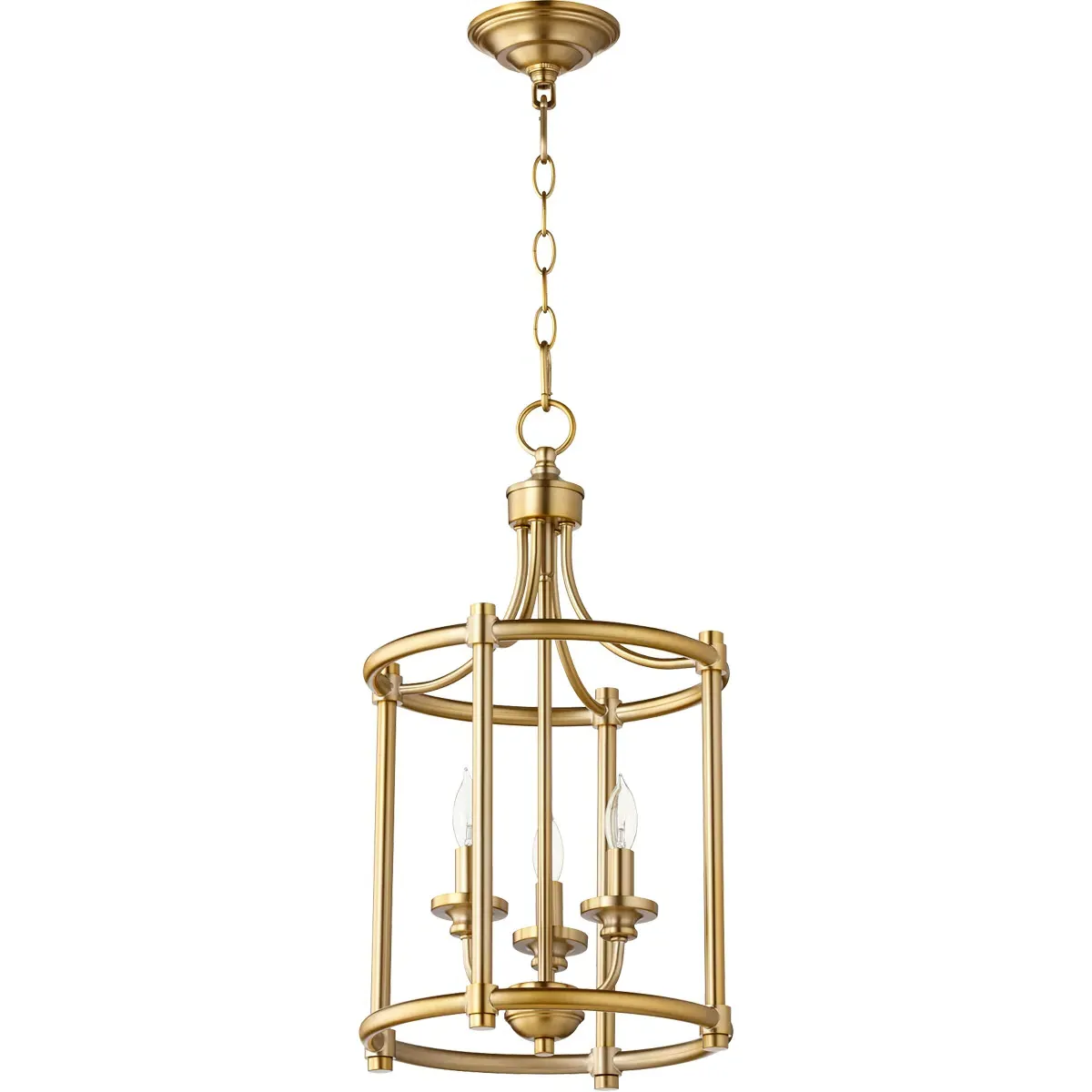 Quorum Rossington 3-Light Mini Chandelier - Aged Brass product