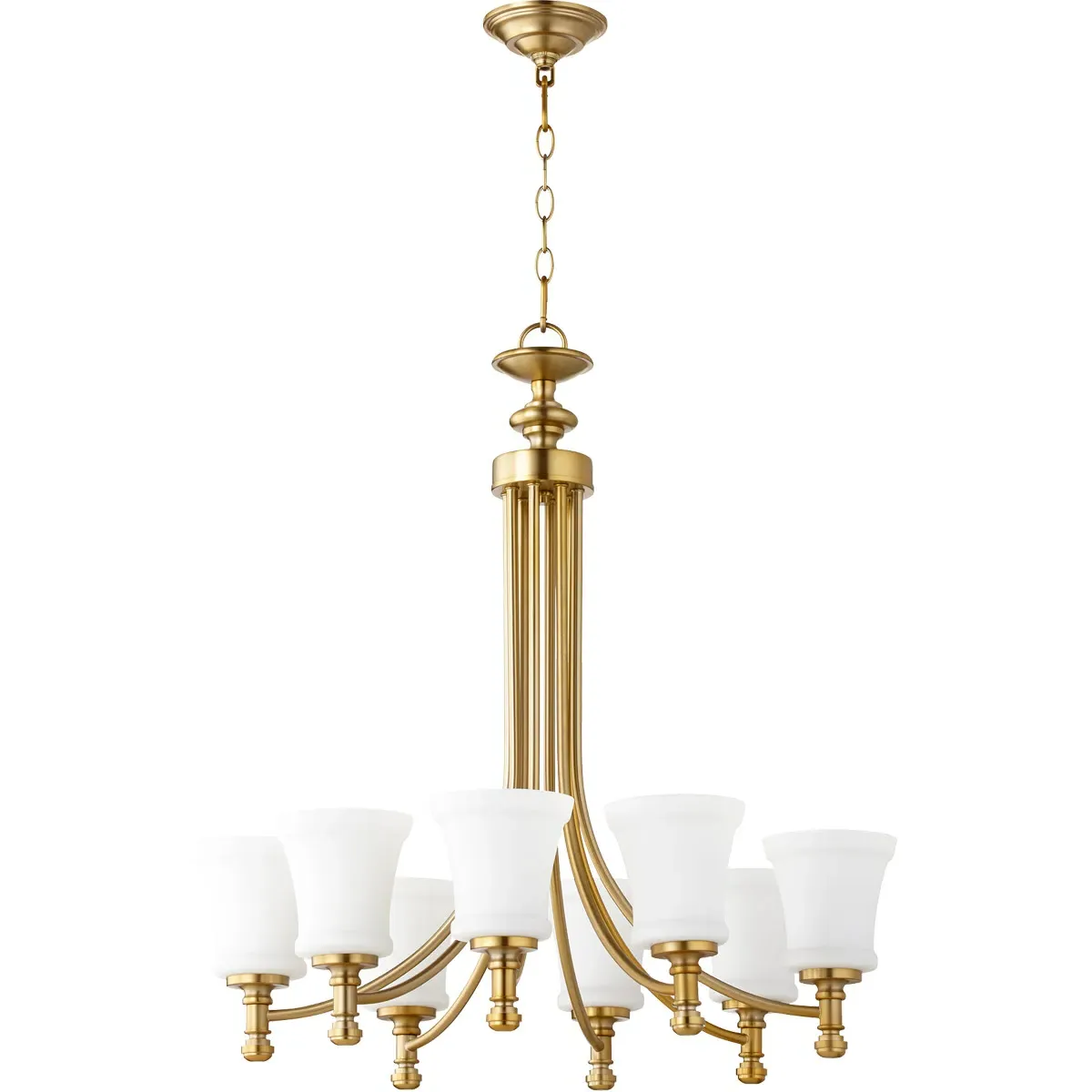 Quorum Rossington 8-Light Chandelier - Aged Brass product