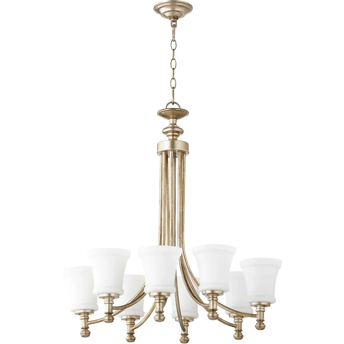 Quorum Rossington 8-Light Chandelier - Aged Silver Leaf product