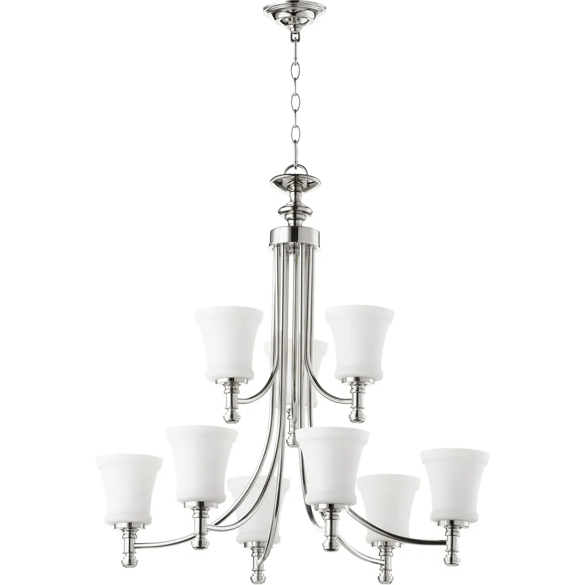Quorum Rossington 9-Light Chandelier - Polished Nickel product