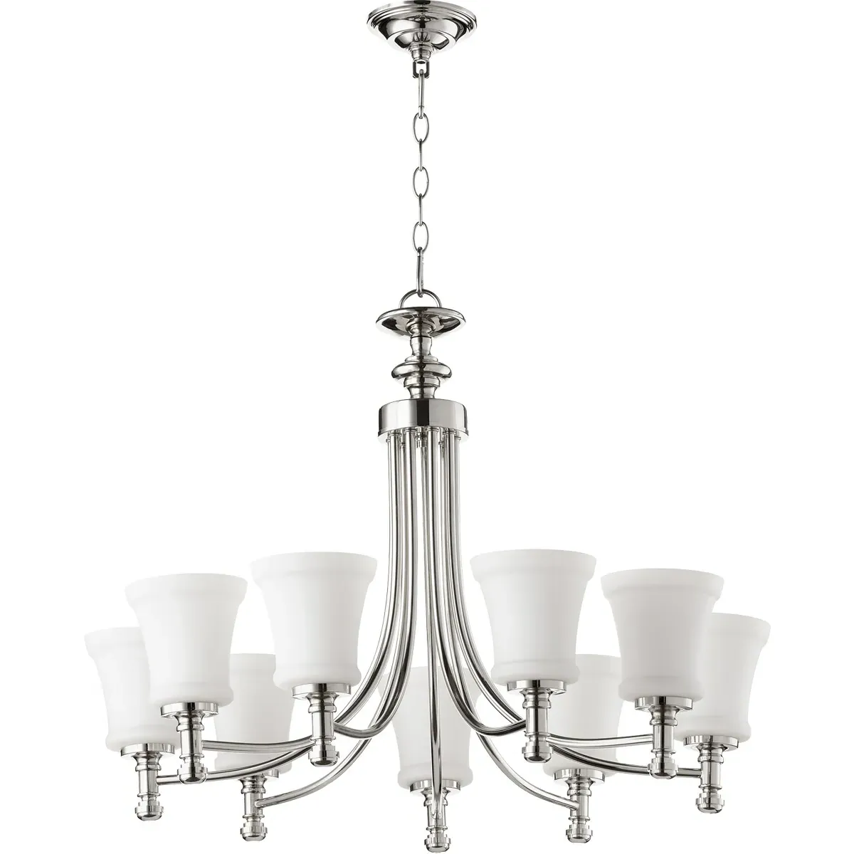 Quorum Rossington 9-Light Chandelier - Polished Nickel product