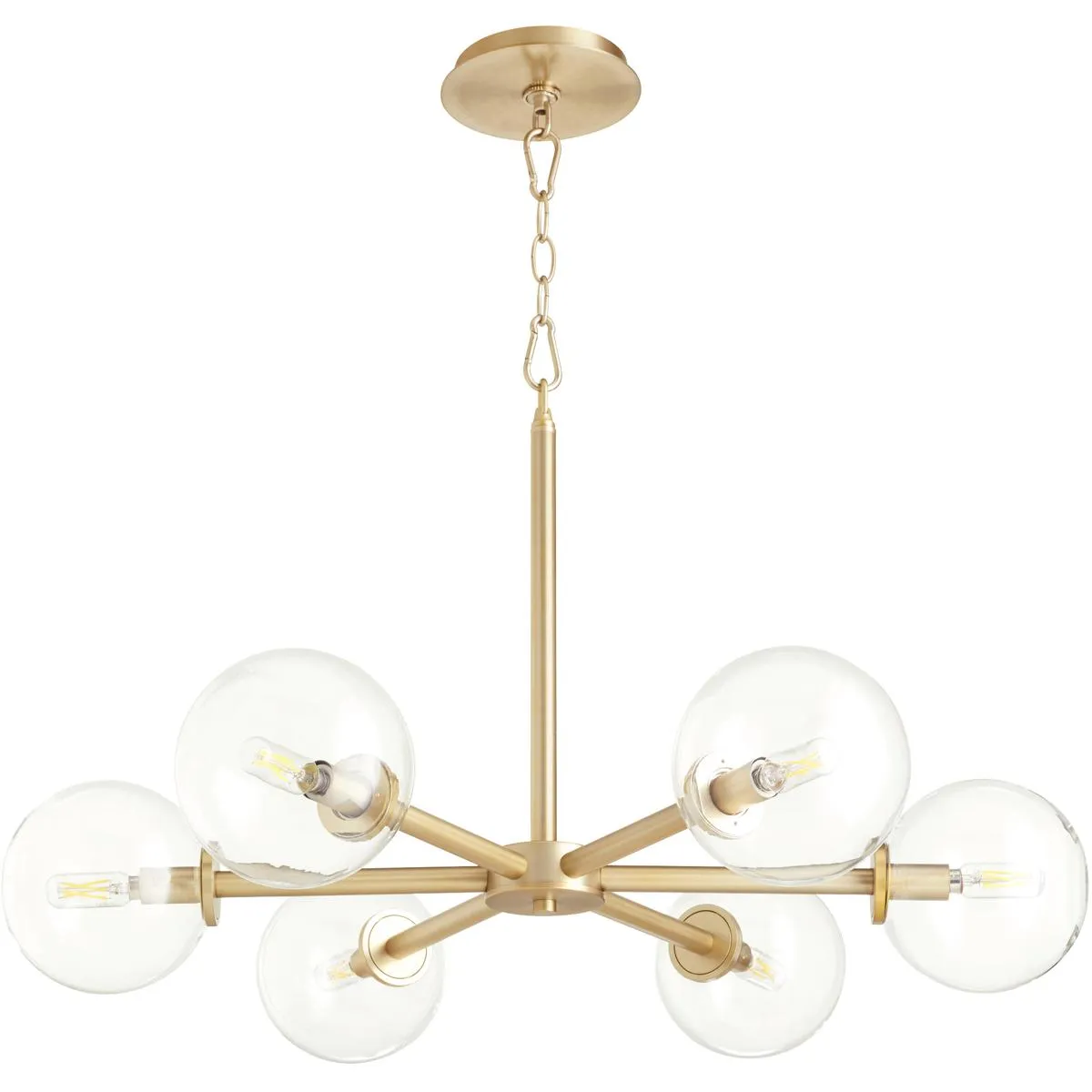Quorum Rovi 6-Light 30 inch Chandelier - Aged Brass product