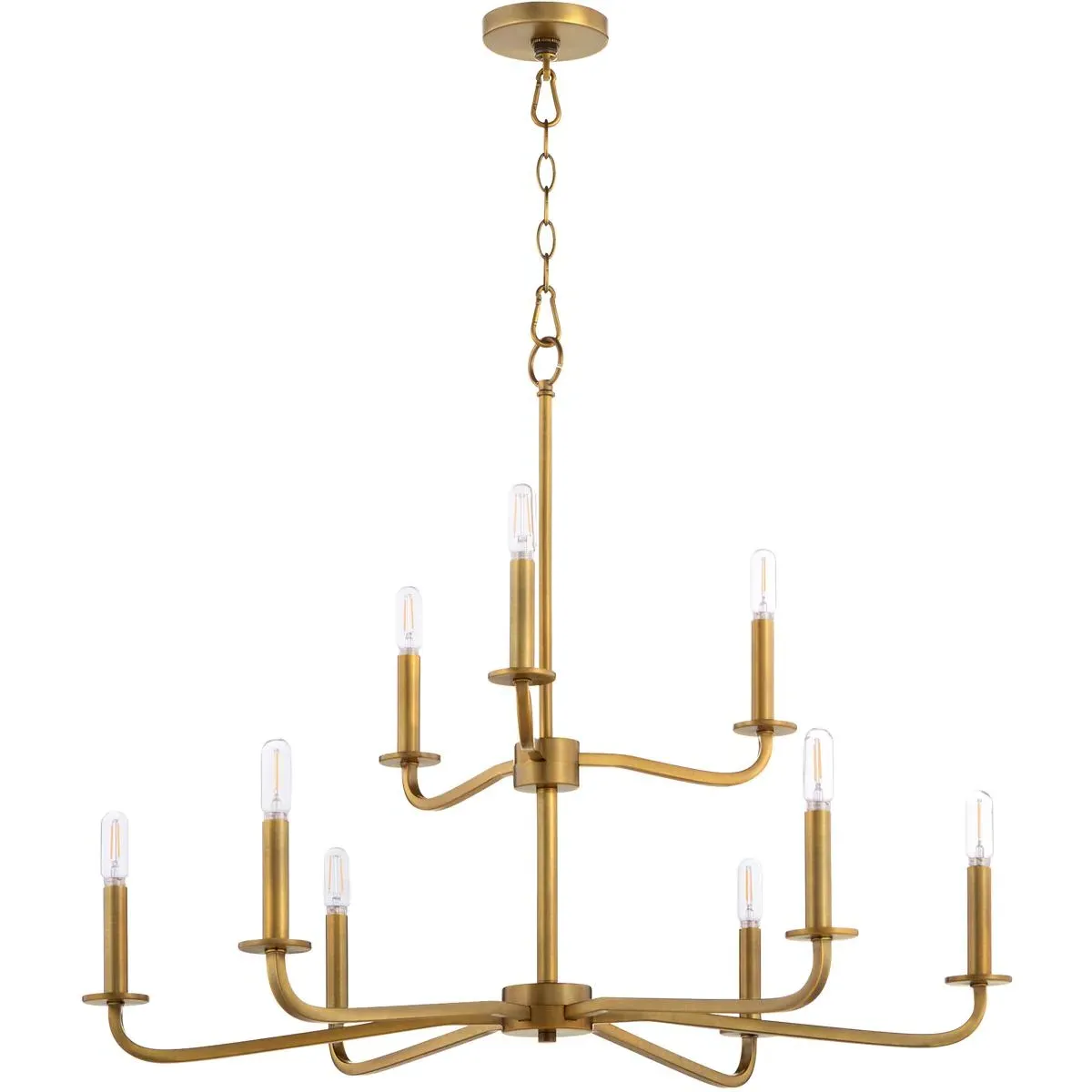 Quorum Rutherford 9-Light Chandelier - Brushed Brass product