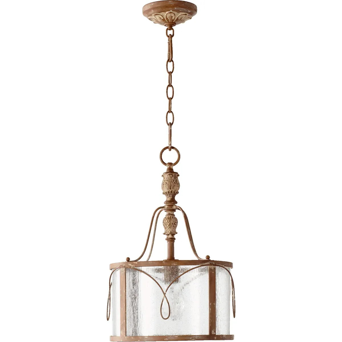 Quorum Salento 1-Light Pendant - French Umber, Clear Seeded product