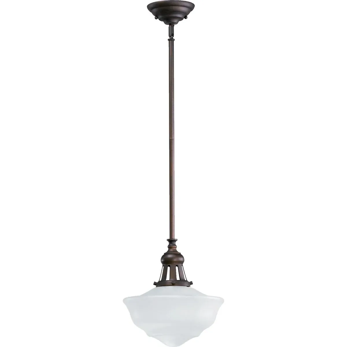 Quorum Schoolhouse 1-Light Pendant - Oiled Bronze, Opal product