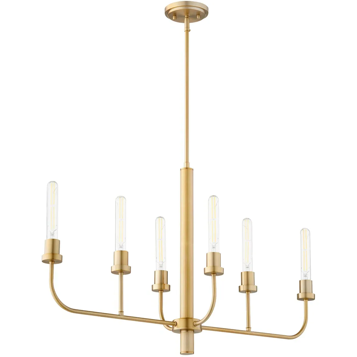 Quorum Sheridan 6-Light Linear Chandelier - Aged Brass product