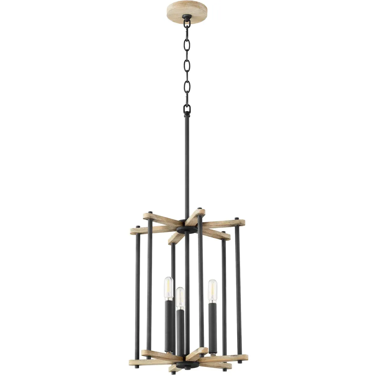 Quorum Silva 3-Light Pendant - Noir, Weathered Oak product