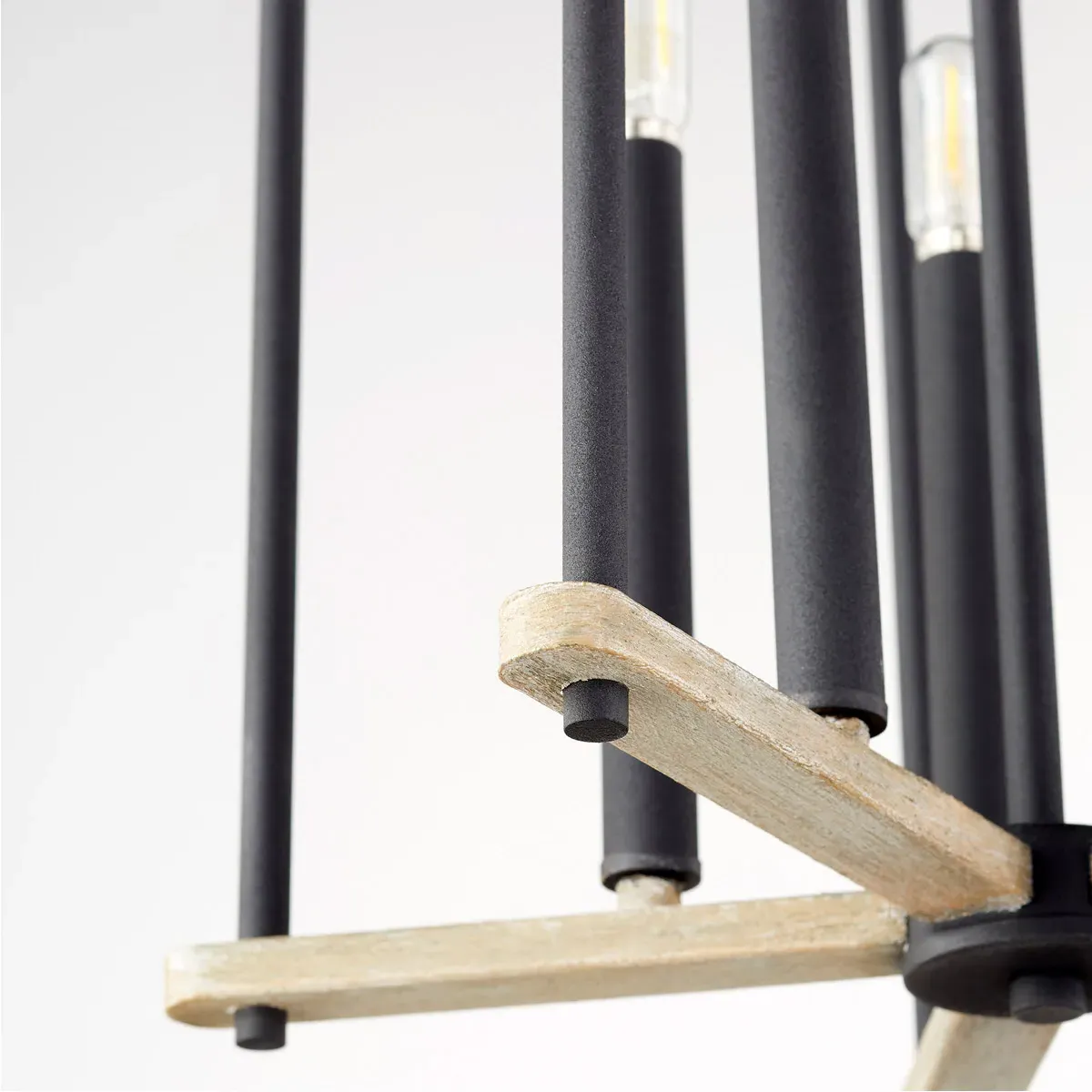 Quorum Silva 5-Light Foyer Pendant - Noir, Weathered Oak alternate view