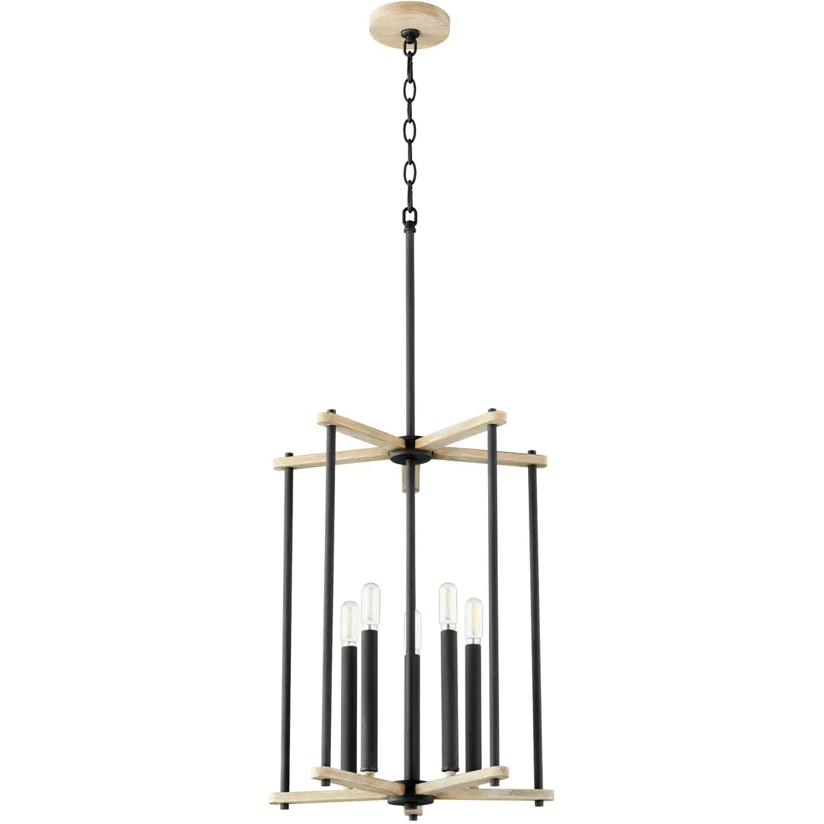 Quorum Silva 5-Light Foyer Pendant - Noir, Weathered Oak product