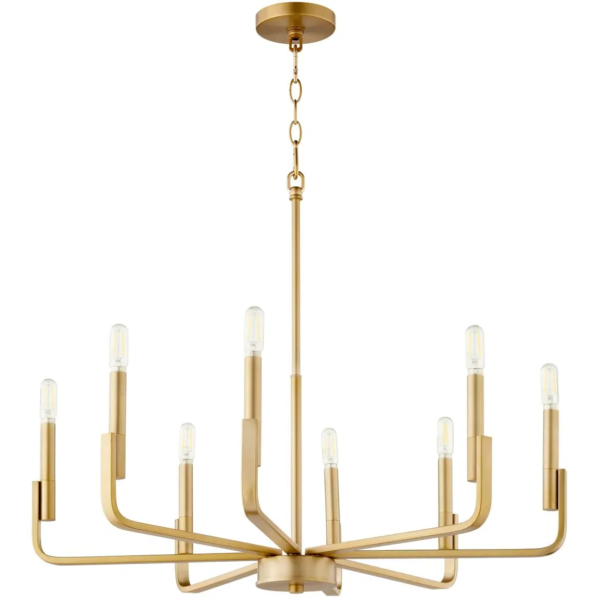 Quorum Tempo 8-Light Chandelier - Aged Brass product