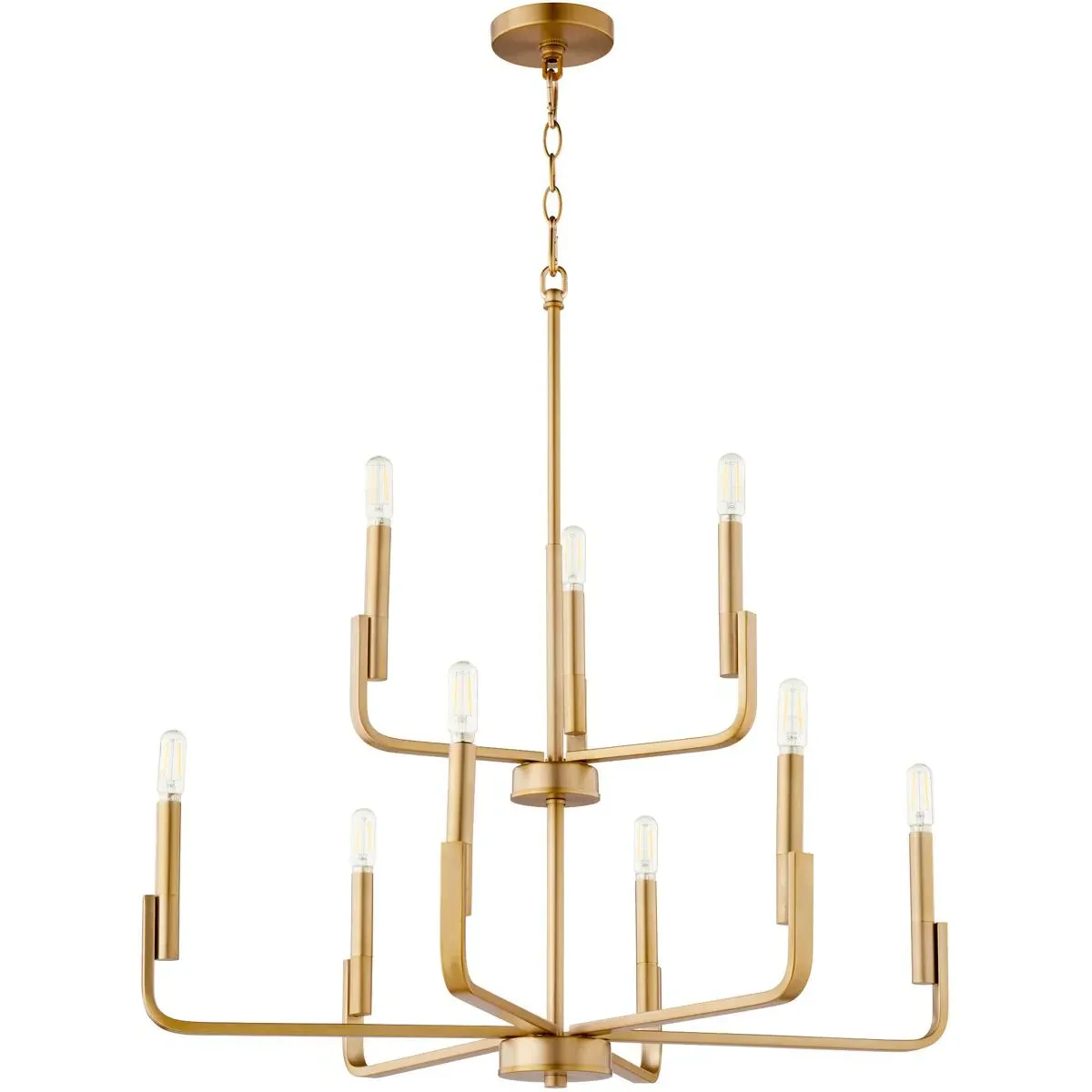 Quorum Tempo 9-Light Chandelier - Aged Brass product