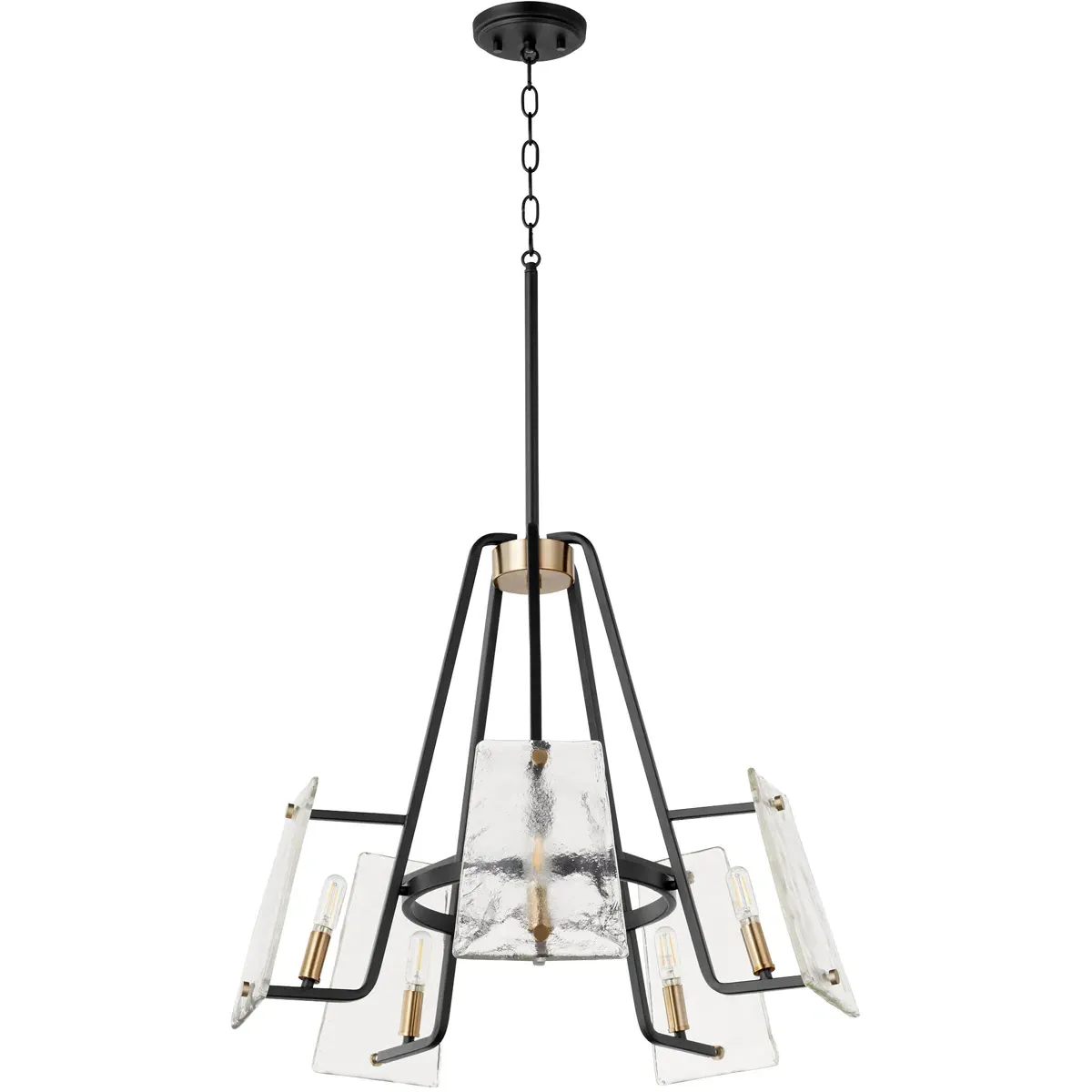Quorum Tioga 5-Light Chandelier - Noir with Aged Brass product