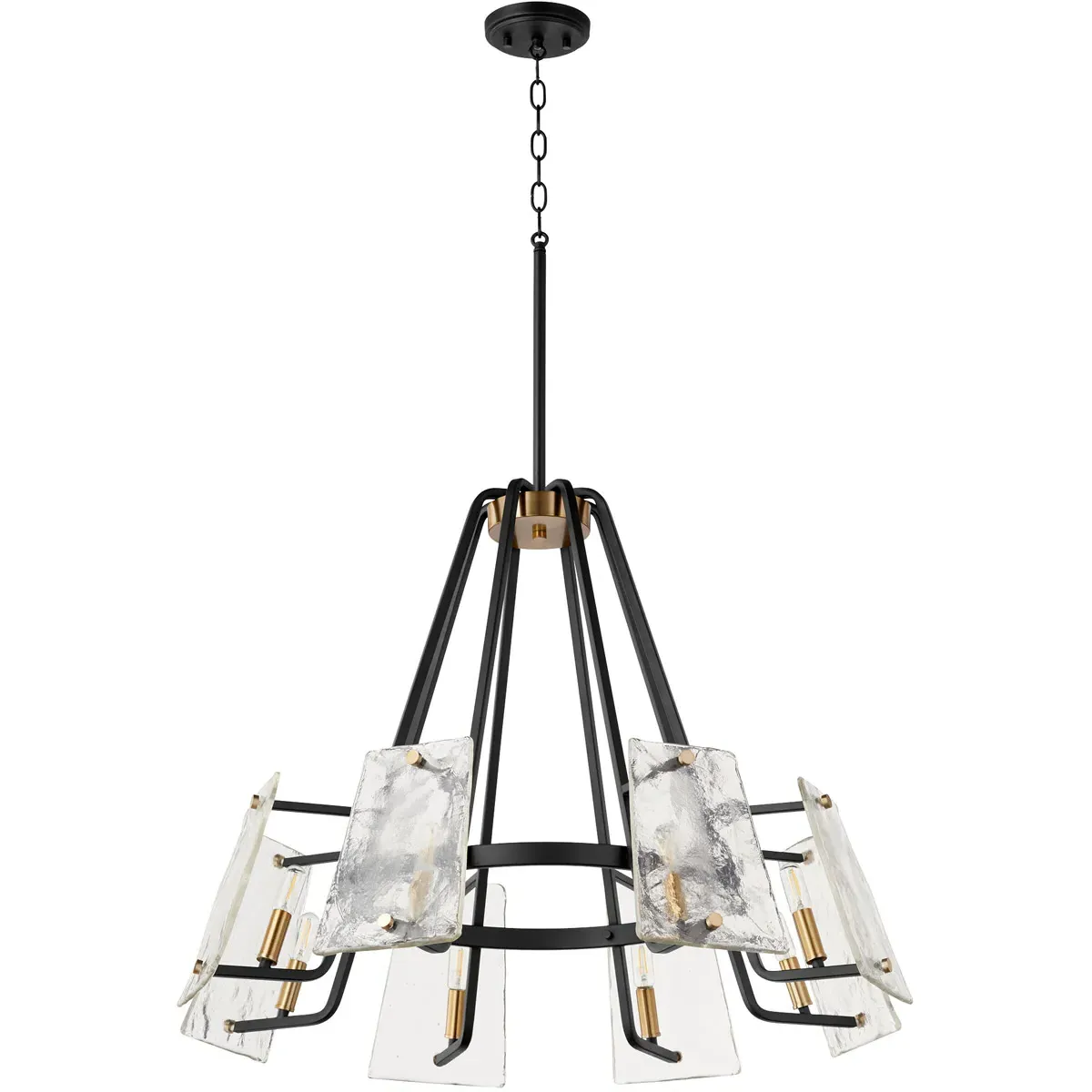 Quorum Tioga 8-Light Chandelier - Noir with Aged Brass product