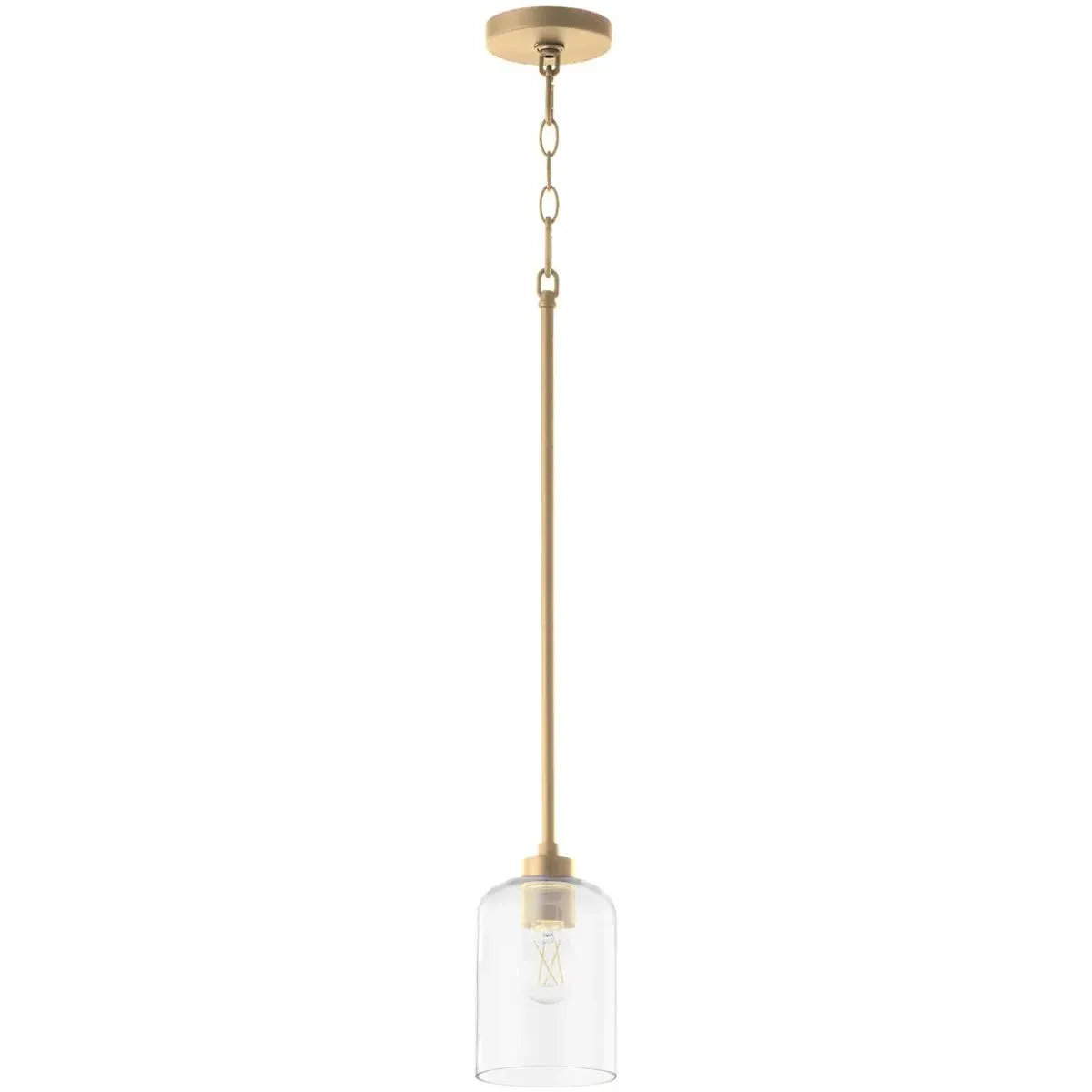 Quorum Tribute 1-Light Pendant - Aged Brass, Clear Glass product